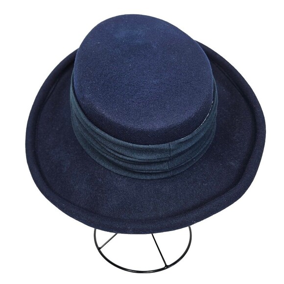 Vintage Importina Bollman Women's Blue Hat 100% Wool Doeskin Felt - Picture 3 of 12